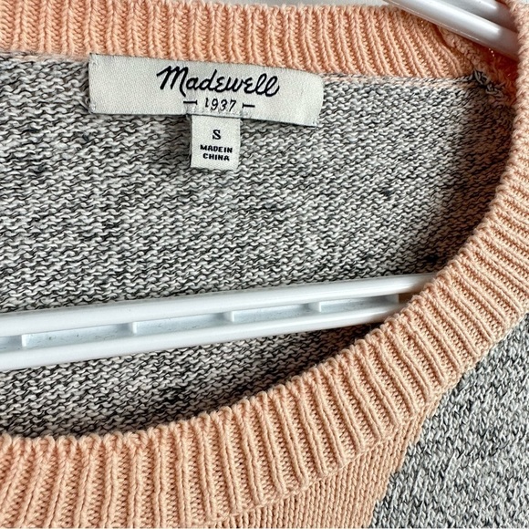Madewell Colorblock Crew Neck Sweater - Black, Gray, Cream - Picture 4 of 5